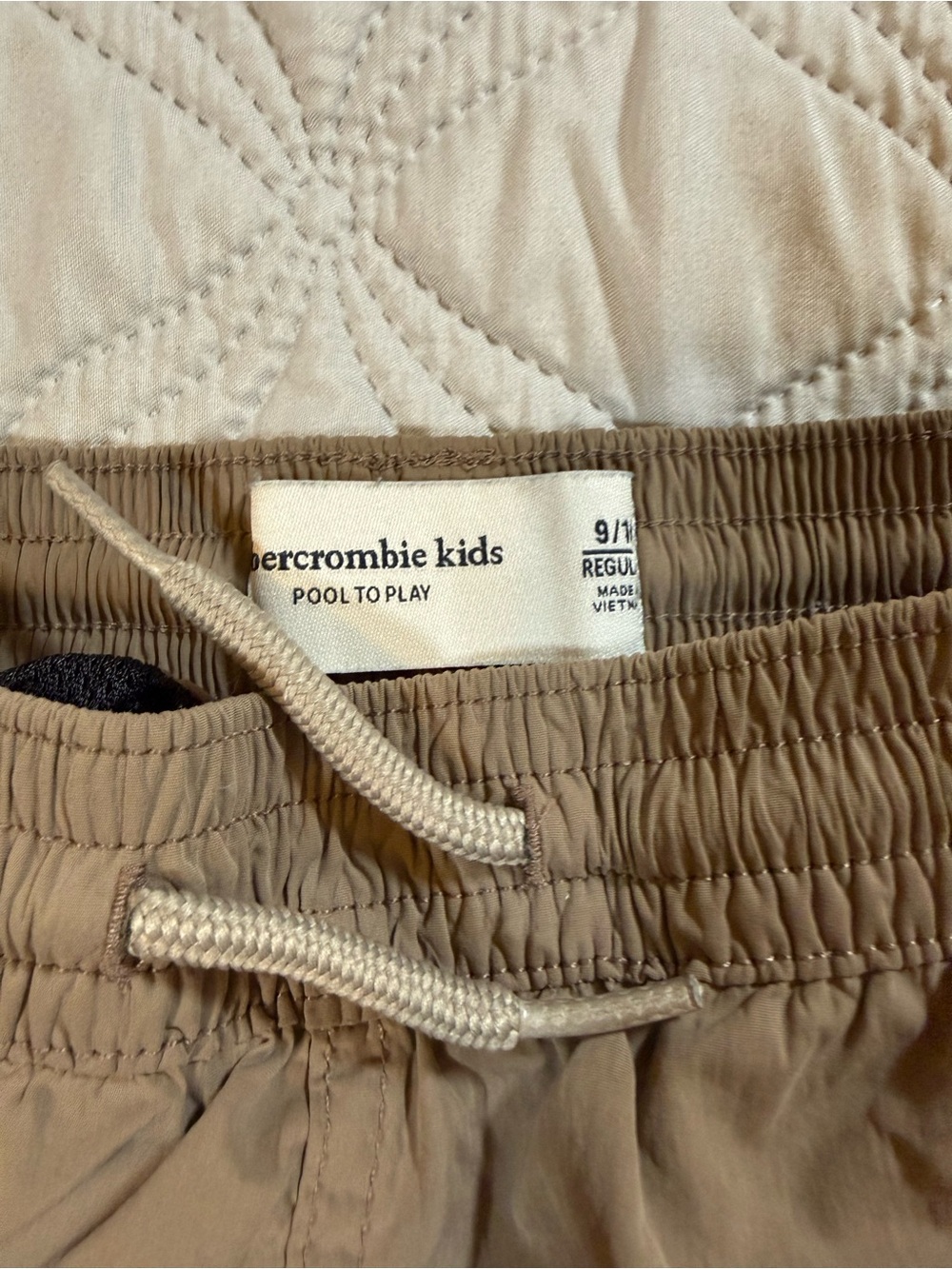 Abercrombie Kids Tan Swim Trunks Boys 9/10 Pull On Shorts - Picture 3 of 3